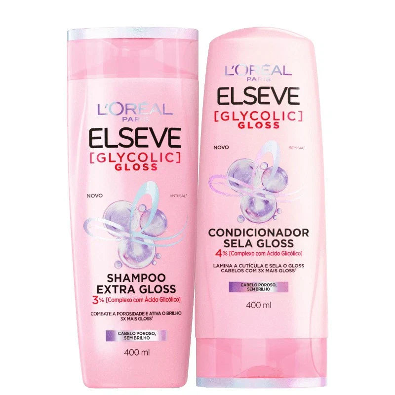Elseve - Glicolico - Kit com Shampoo e Condicionador Sela Brilho